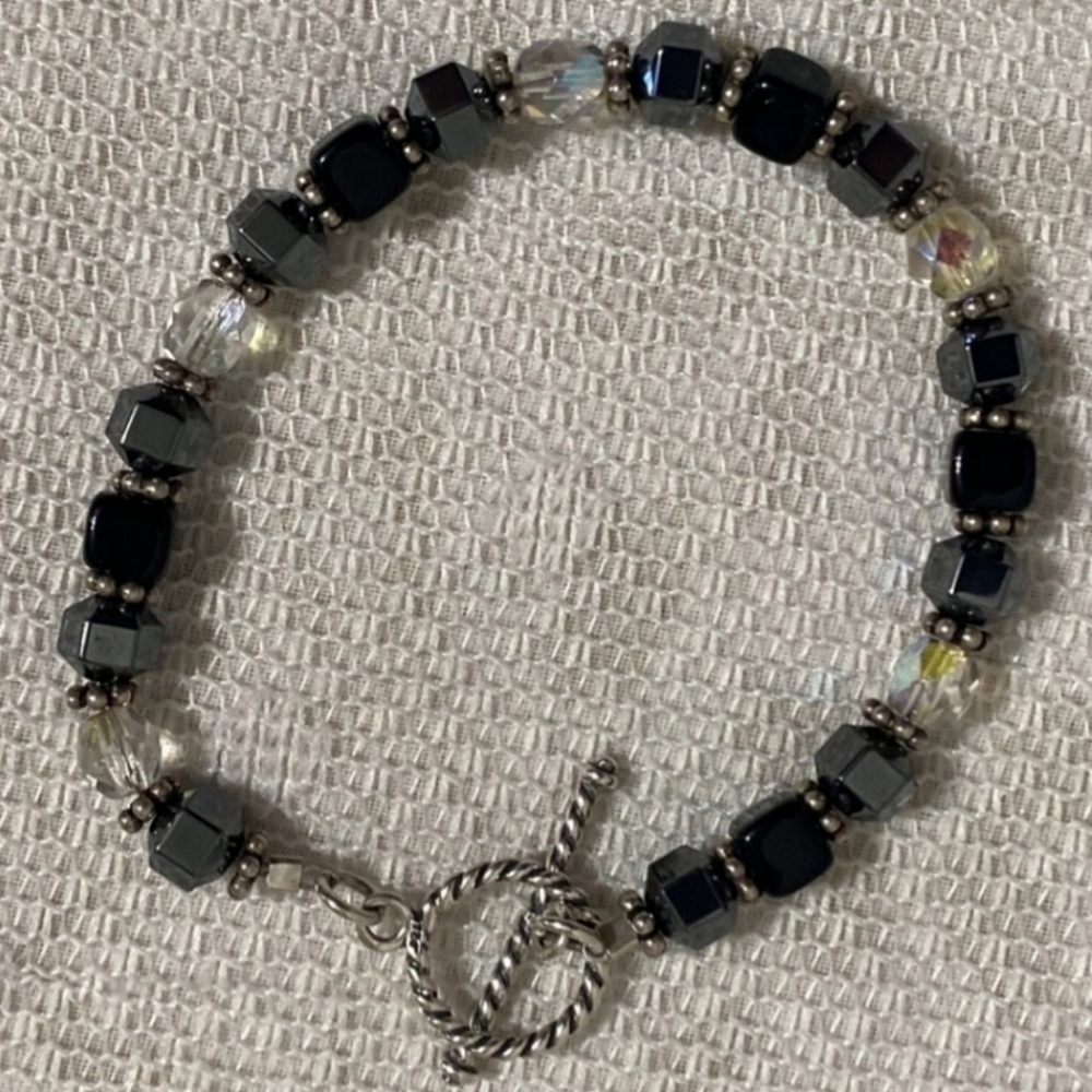 Silpada Sterling Hematite & Crystal Bracelet B0869